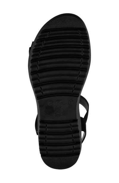 Ara Benton Ruffle Platform Sandal In Black