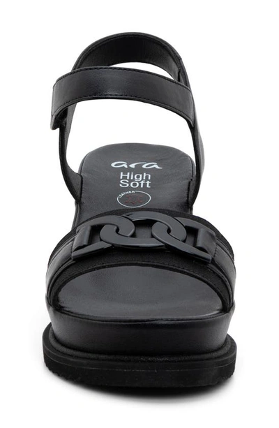Ara Palmdale Wedge Platform Sandal In Black