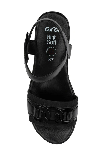 Ara Palmdale Wedge Platform Sandal In Black