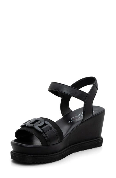 Ara Palmdale Wedge Platform Sandal In Black