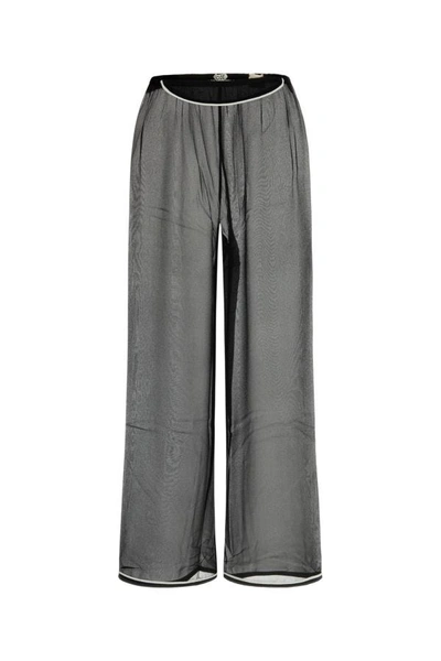 Shop Bode Woman Black Silk Wide-leg Pant