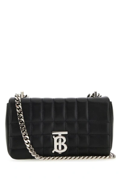 Shop Burberry Woman Black Leather Mini Lola Shoulder Bag