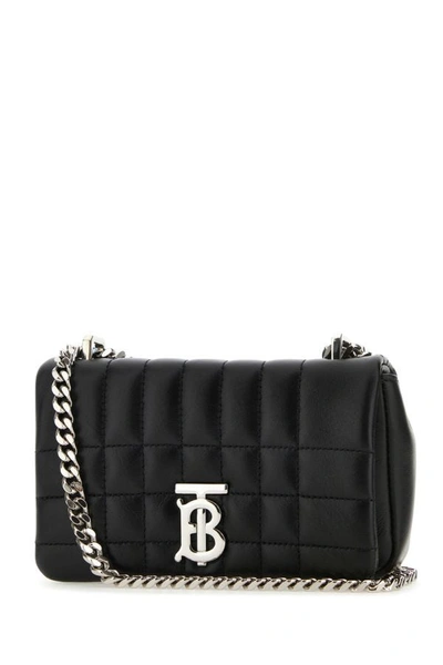 Shop Burberry Woman Black Leather Mini Lola Shoulder Bag