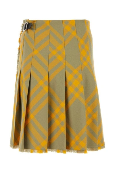 Shop Burberry Woman Embroidered Silk Skirt In Multicolor