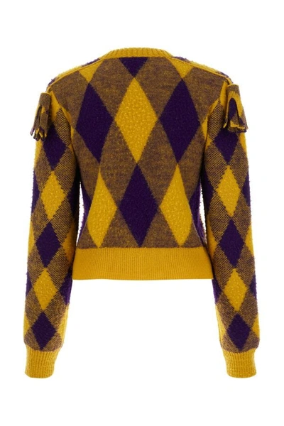 Shop Burberry Woman Embroidered Wool Sweater In Multicolor