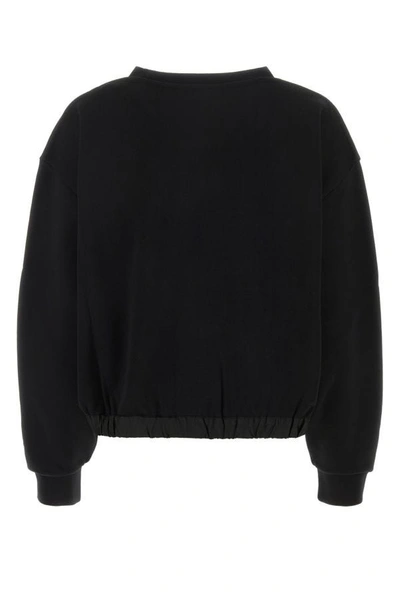 Shop Moncler Woman Black Cotton Blend Sweatshirt