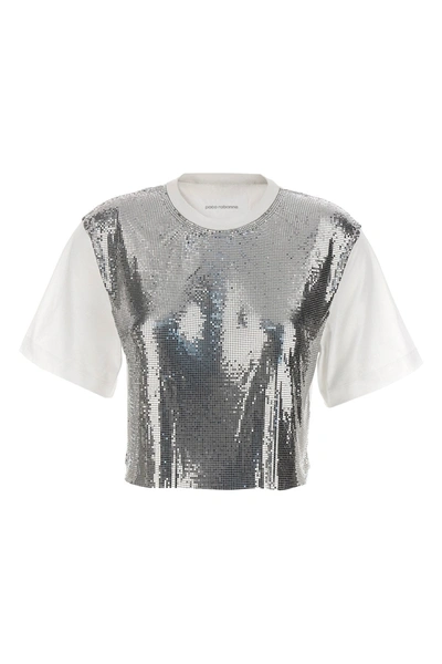 Shop Rabanne Women Metal Mesh T-shirt In Silver