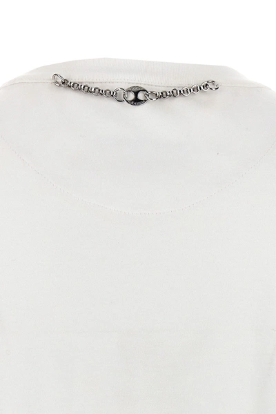 Rabanne Cropped Cotton-jersey And Chainmail T-shirt In Silver
