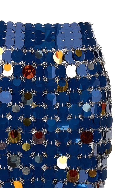 Shop Rabanne Women Sequin Midi Skirt In Blue