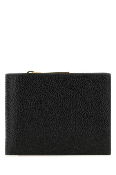 Shop Thom Browne Man Black Leather Wallet