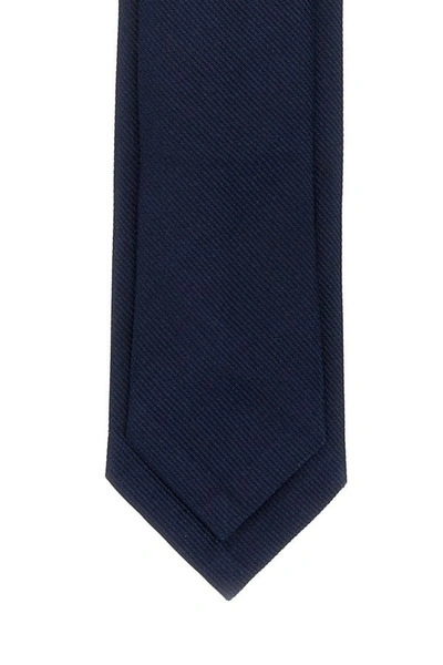 Shop Thom Browne Man Midnight Blue Silk Tie