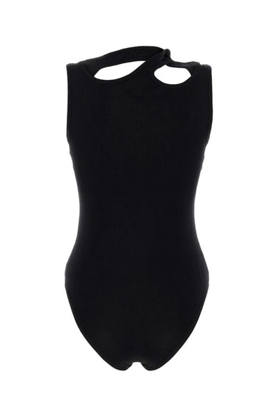 Shop Y/project Y Project Woman Black Stretch Viscose Blend Bodysuit
