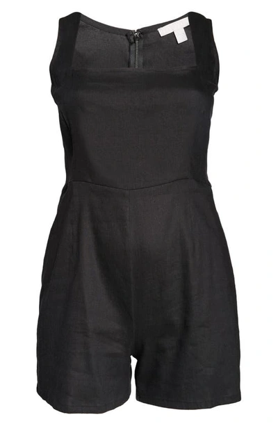 Chelsea28 Linen Blend Romper In Black