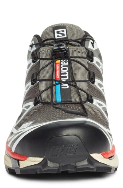 Shop Salomon Gender Inclusive Xt-6 Sneaker In Pewter/ Black/ Aurora Red
