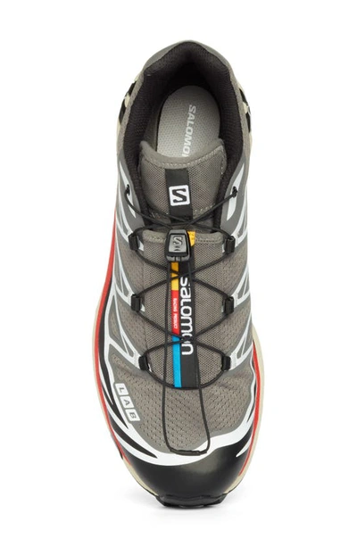 Shop Salomon Gender Inclusive Xt-6 Sneaker In Pewter/ Black/ Aurora Red