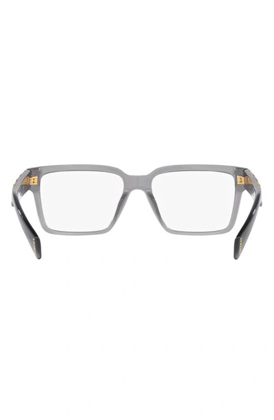 Shop Versace 55mm Rectangular Optical Glasses In Opal Grey