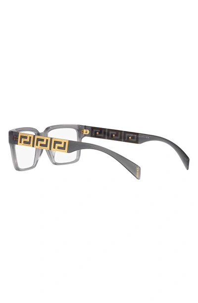Shop Versace 55mm Rectangular Optical Glasses In Opal Grey