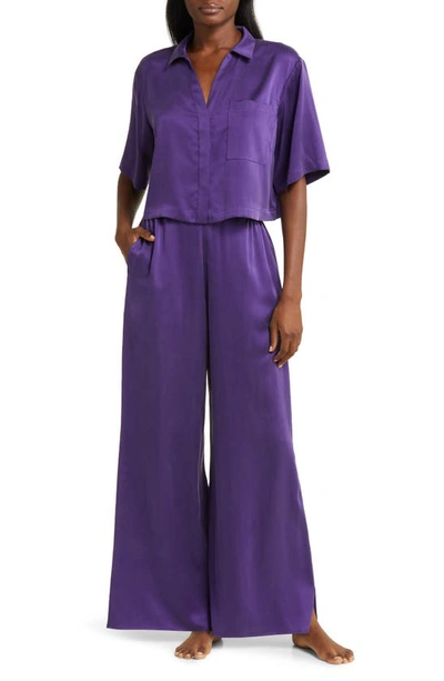 Shop Lunya High Waist Washable Silk Pajamas In Flying Fig