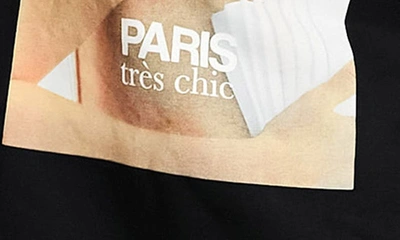 Shop Asos Design Paris Cotton Graphic Hoodie In Black