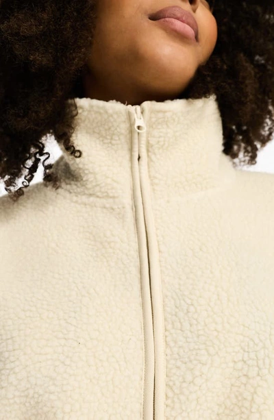 Shop Asos Design Fleece Jacket In Cream
