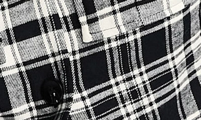 Shop Asos Design Plaid Crop Shacket In Black Multi