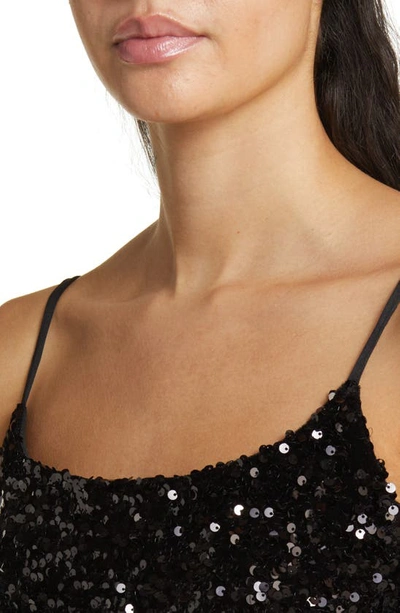 Bp. Night Out Sequin Camisole Dress In Black Sequins