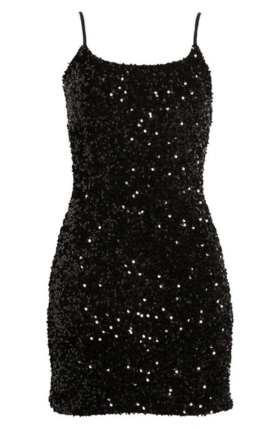 Bp. Night Out Sequin Camisole Dress In Black Sequins