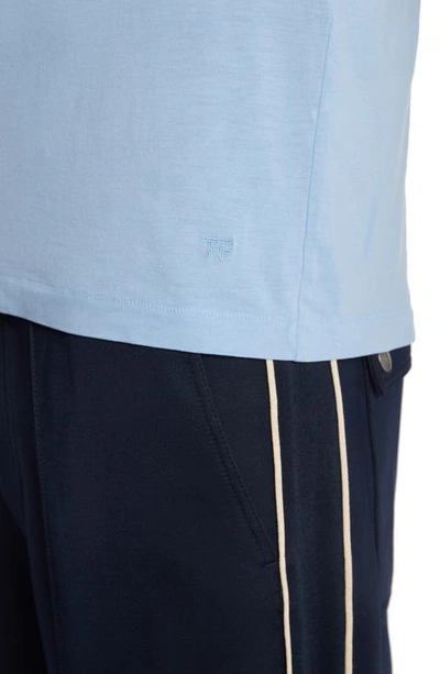 Tom Ford Classic Crewneck Short-sleeved T-shirt In Azur