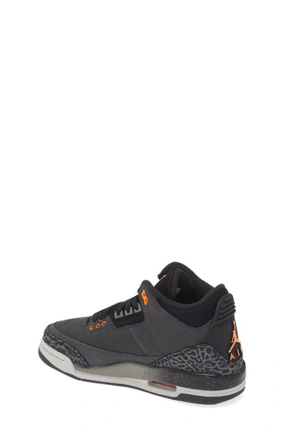Shop Jordan Kids' Air  3 Retro Sneaker In Night Stadium/ Orange/ Black