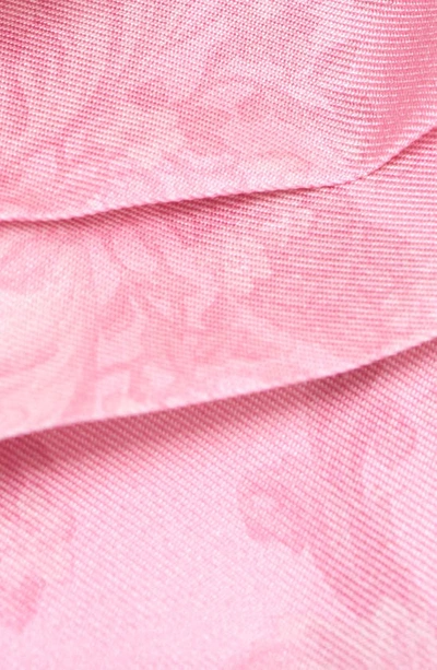 Shop Versace Barocco Print Silk Skinny Scarf In Pale Pink