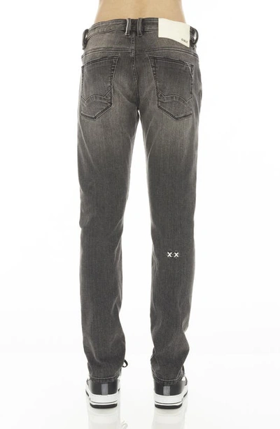 Cult Of Individuality Rocker Rip & Repair Slim Straight Leg Jeans In Flint