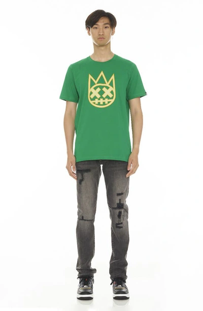 Cult Of Individuality Rocker Rip & Repair Slim Straight Leg Jeans In Flint