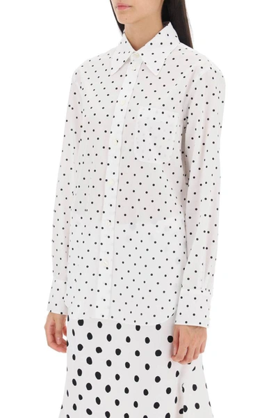 Shop Marni Polka Dot Poplin Shirt In White