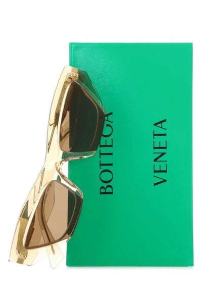 Shop Bottega Veneta Woman Beige Acetate Sunglasses In Brown