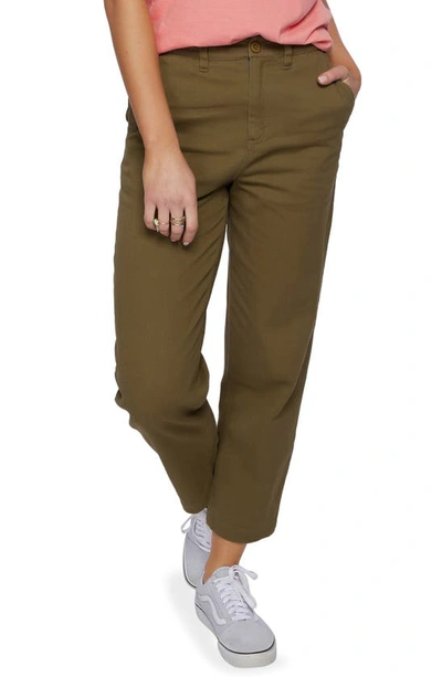 Shop O'neill High Waist Cotton Chino Pants In Olive