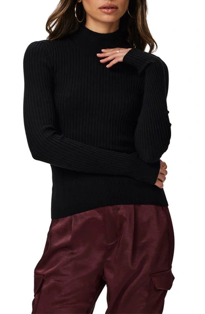 Shop Paige Raisa Rib Turtleneck Sweater In Black