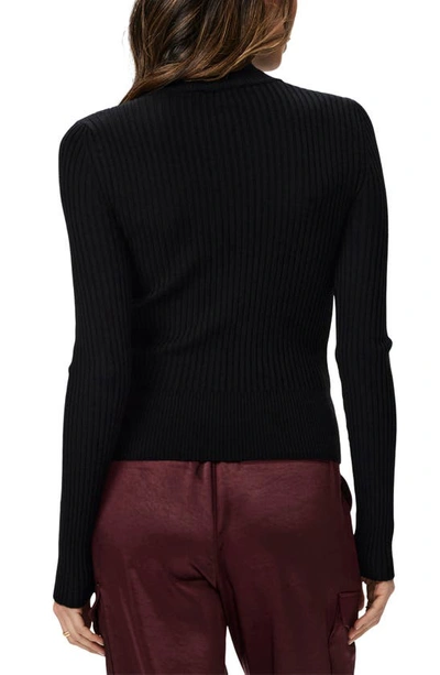 Paige Raisa Ribbed Mock Neck Sweater In Black