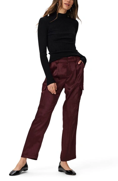 Paige Raisa Ribbed Mock Neck Sweater In Black