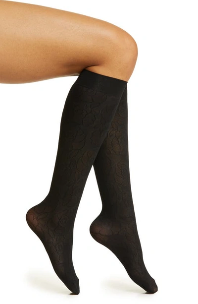 Shop High Heel Jungle Maria Floral Lace Socks In Black