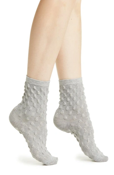 Shop High Heel Jungle Dot Texture Crew Socks In Grey