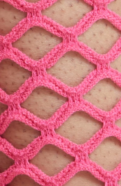 High Heel Jungle Hedge Fishnet Cotton Blend Crew Socks In Pink