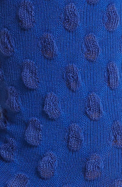 High Heel Jungle Dot Texture Crew Socks In Indigo