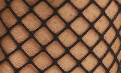 High Heel Jungle Crystal Couture Fishnet Crew Socks In Black