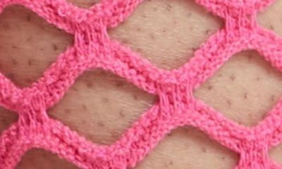 High Heel Jungle Hedge Fishnet Cotton Blend Crew Socks In Pink