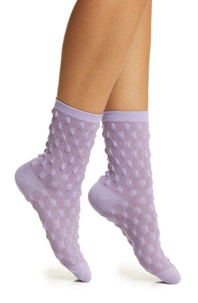 Shop High Heel Jungle Dot Texture Crew Socks In Purple