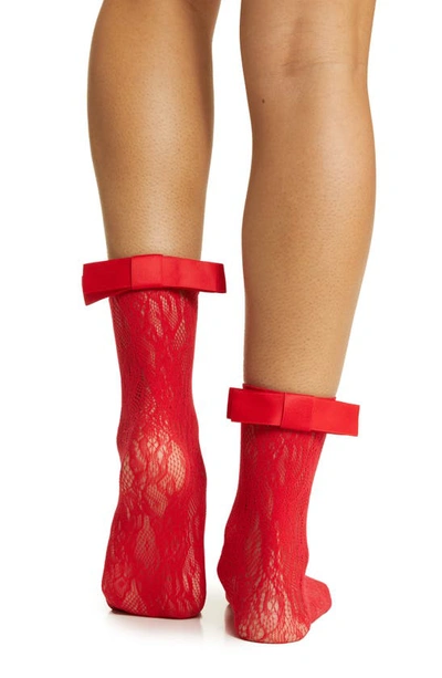 High Heel Jungle Coco Lace Socks In Red