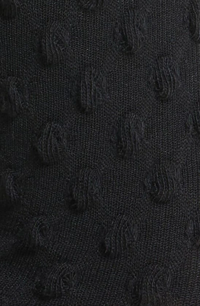 Shop High Heel Jungle Dot Texture Crew Socks In Black