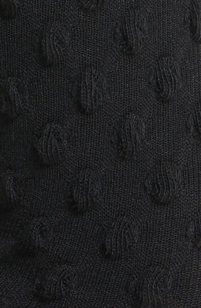 High Heel Jungle Dot Texture Crew Socks In Black