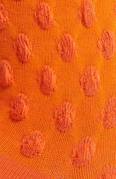 High Heel Jungle Dot Texture Crew Socks In Orange