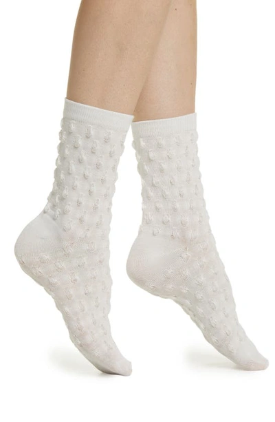 Shop High Heel Jungle Dot Texture Crew Socks In White